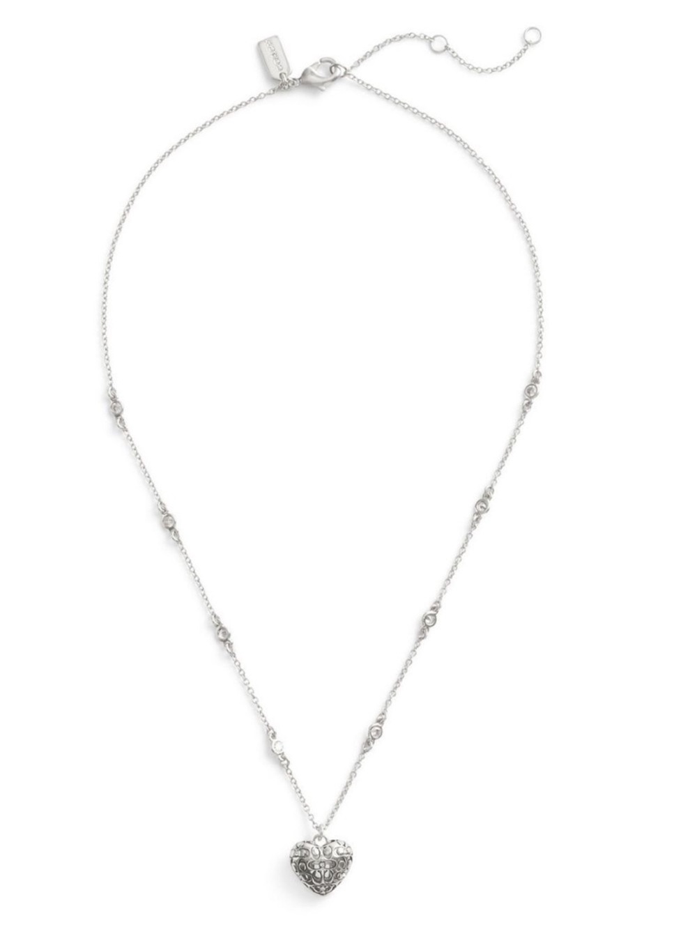 Coach Silver Heart Logo Pendant
Necklace - Picture 3 of 7